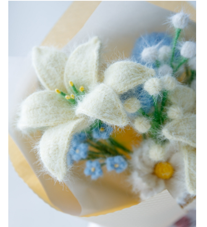Handmade Crochet Plush Lily And Baby's Breath
