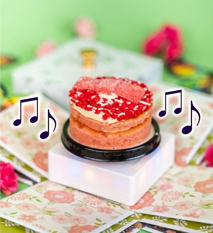 Blossom Box Gift With Butterfly Surprise and Cake
