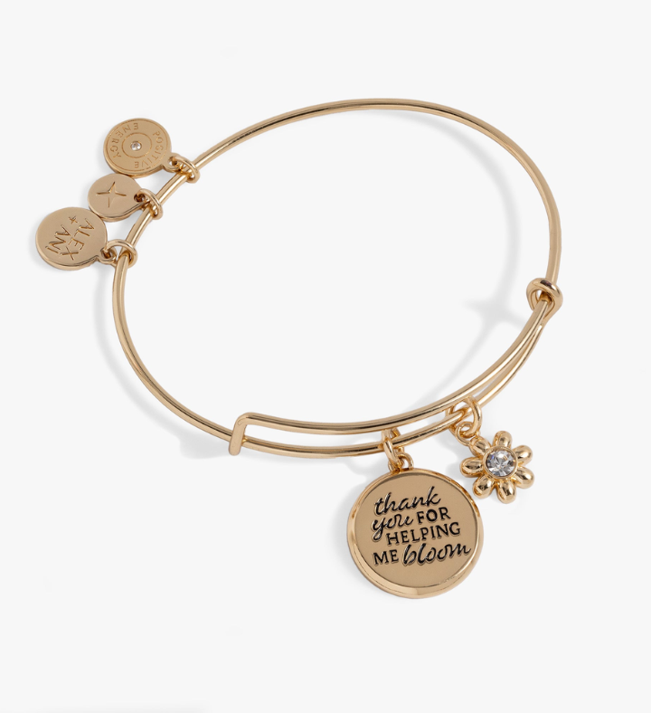 Thank You For Helping Me Bloom' Charm Bangle