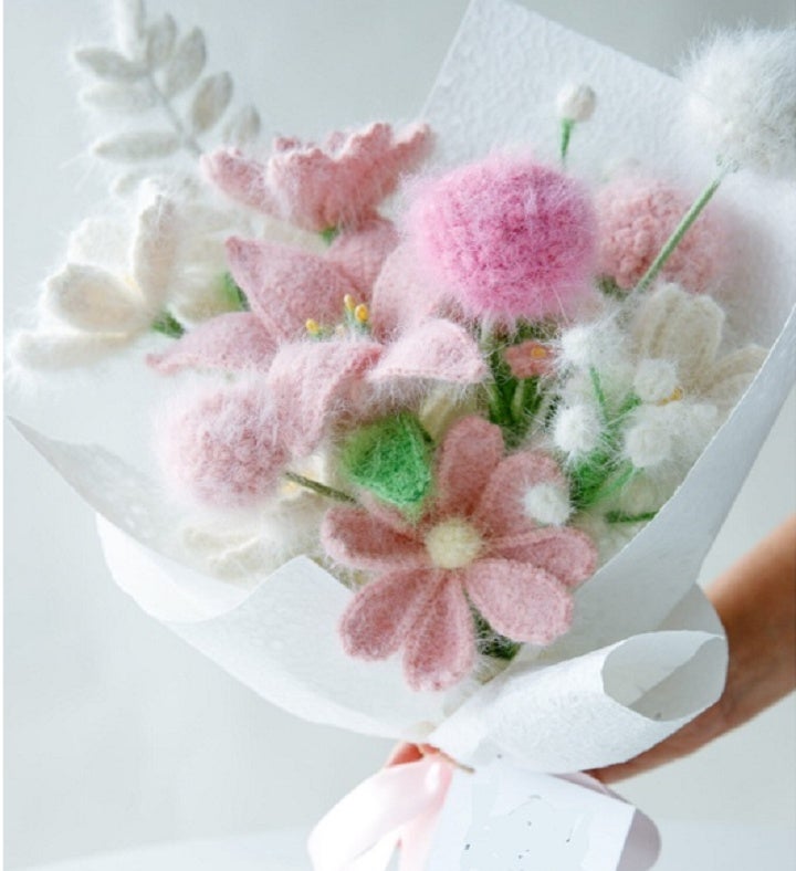Handmade Crochet Plush Lily And Baby's Breath