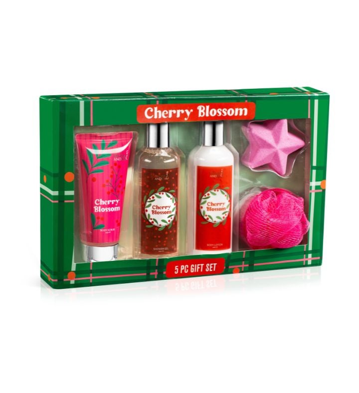 Cherry Blossom 5-Piece Bath and Body Collection Gift Box Set