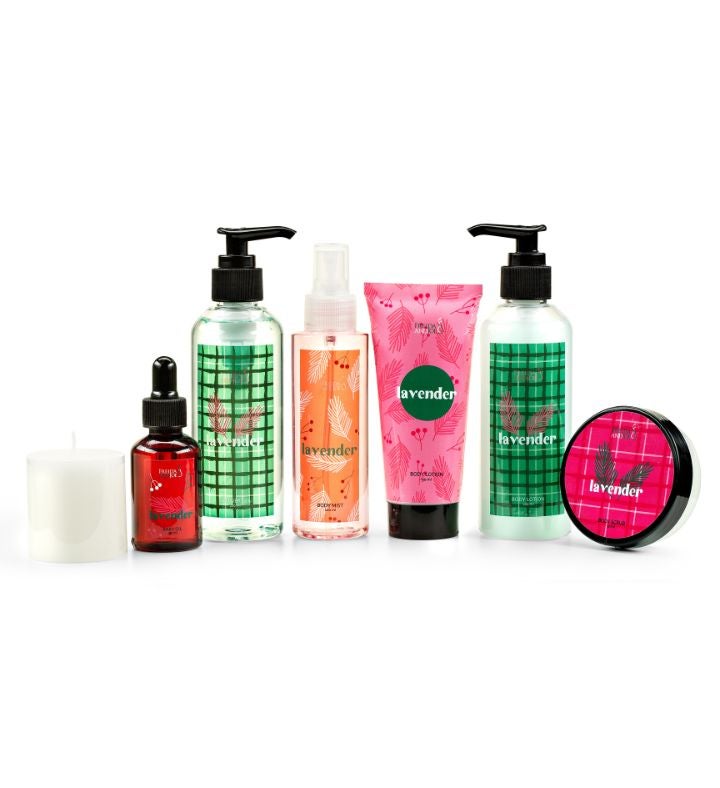 Lavender 9-Pc Bath & Body Spa Gift Set for Women in A Wicker Basket