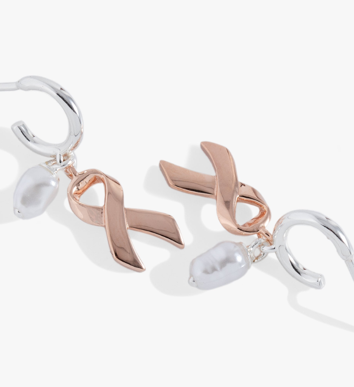 Breast Cancer Awareness Huggie Hoop Earrings