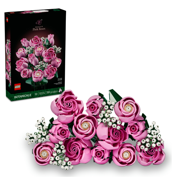 Lego Botanicals Bouquet Of Pink Roses, Decorative Flowers 10374