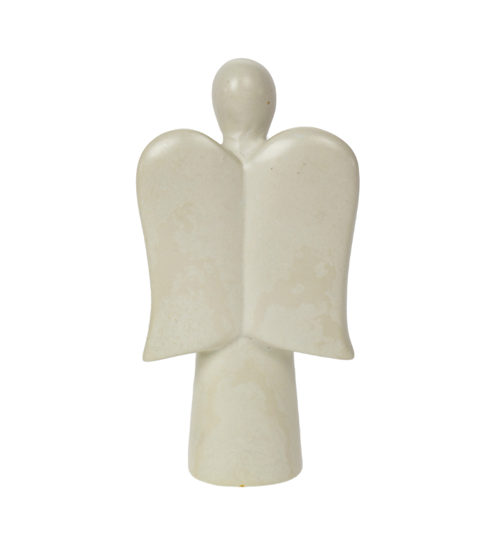 Angel Holding Beloved Dog Soapstone Sculpture