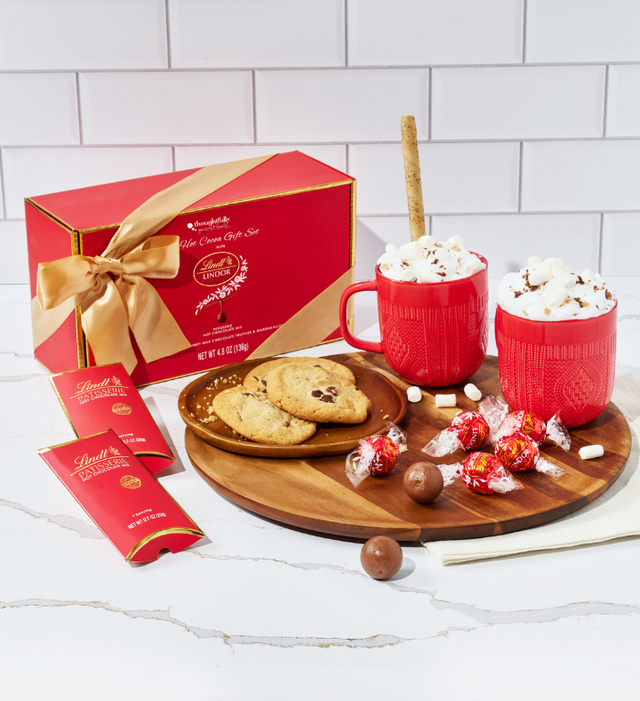 Hot Cocoa Gift Set, Includes Lindt Chocolate And Hot Chocolate Mix