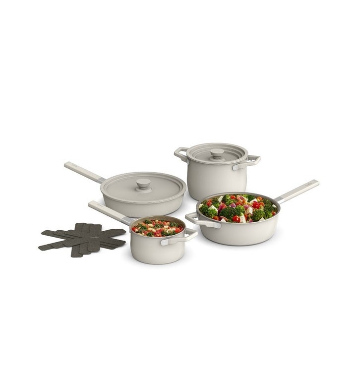 Bella 9 Piece Store More Cookware Set   Oatmilk