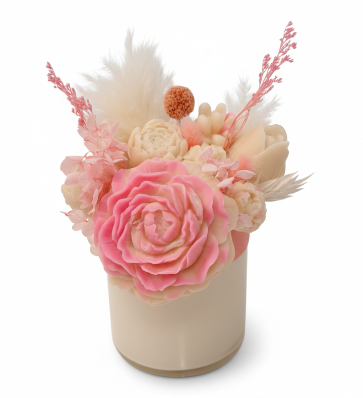 Pink Bouquet Candle by Heavenly Candle