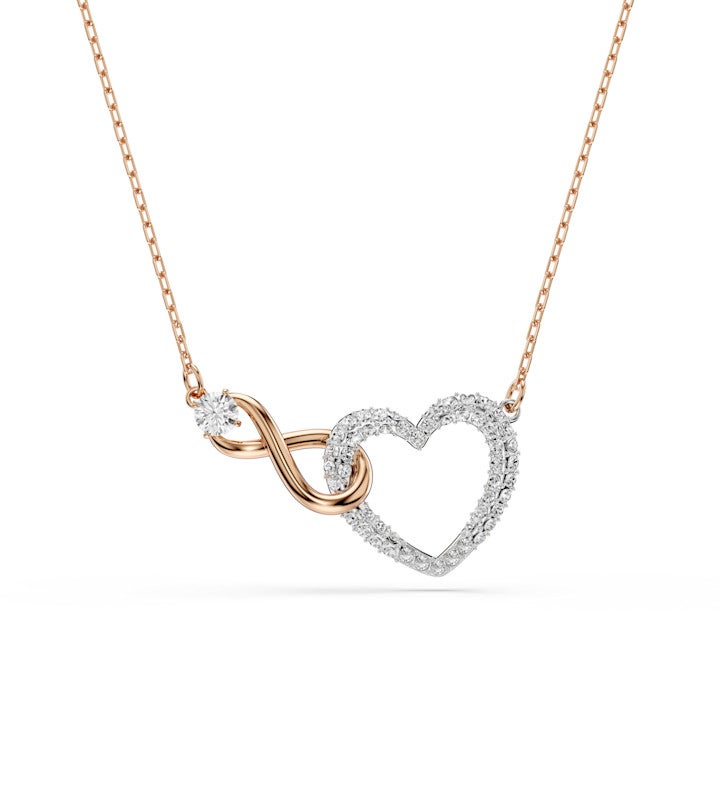 Hyperbola Necklace Infinity And Heart Mixed Metal Finish