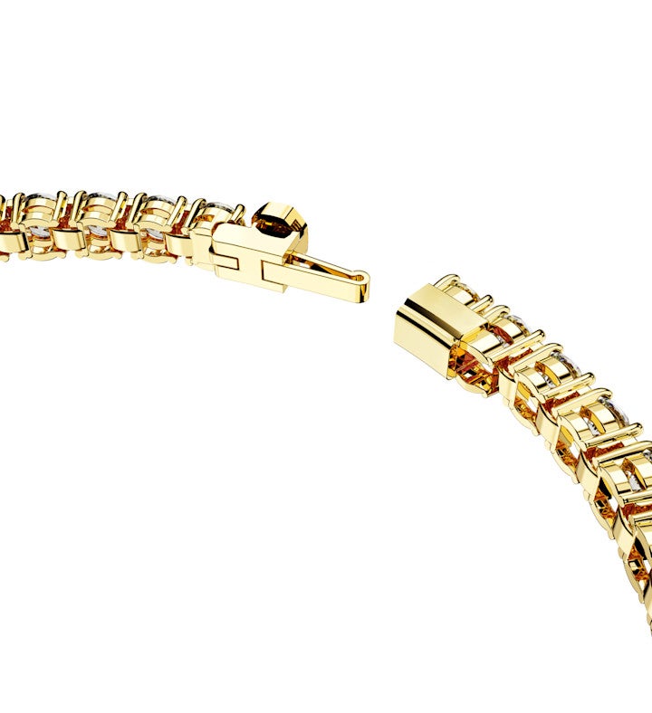 Matrix Tennis Bracelet, Round Cut, White, Rhodium Plated