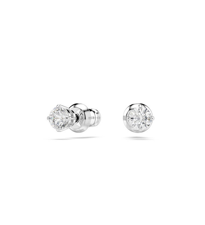 Stilla Attract Stud Earrings Round Cut Rhodium Plated