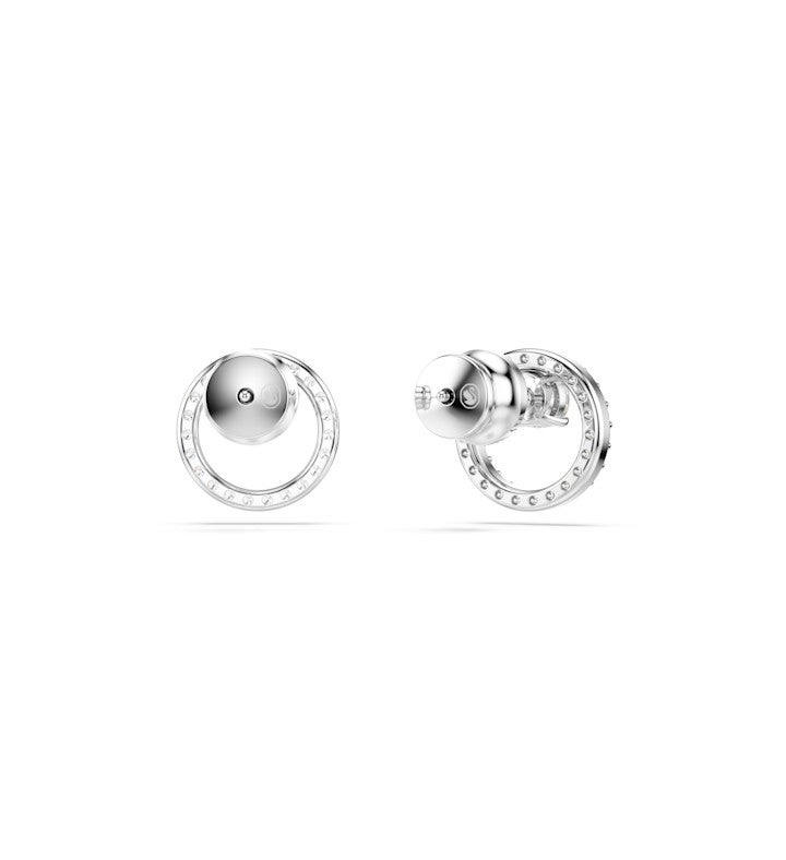 Constella Stud Earrings Round Cut White Rhodium Plated