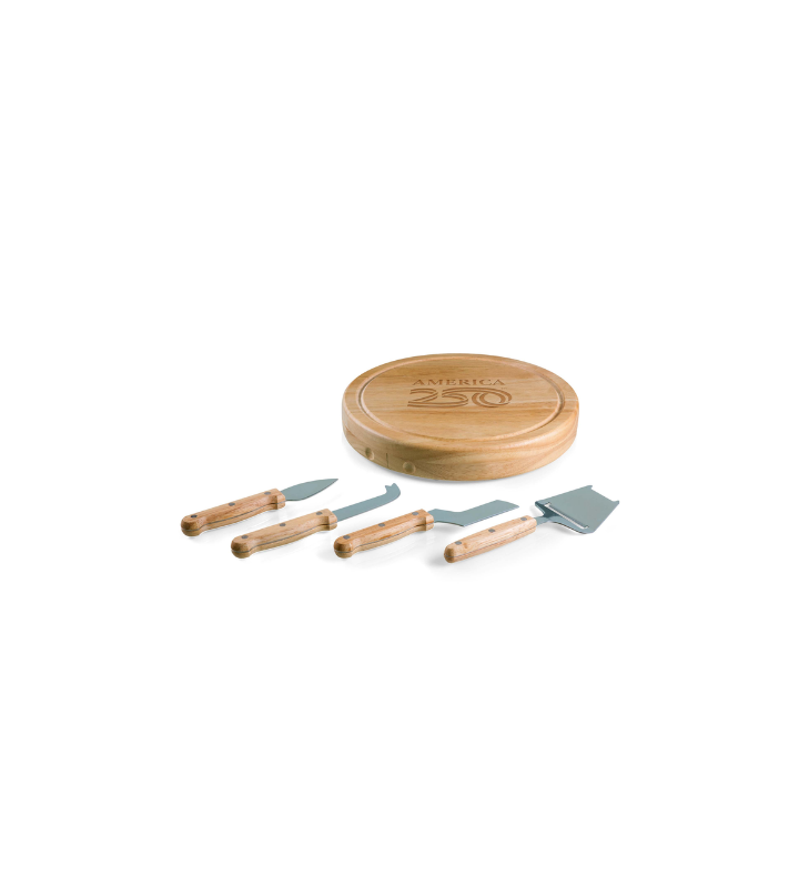 America250 - Circo Cheese Cutting Board and Tools Set, (parawood)