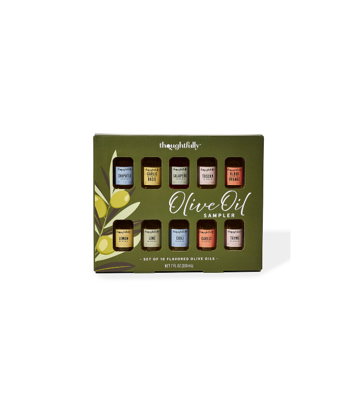 Thoughtfully Olive Oil Sampler Set 10 Flavored Extra Virgin Olive Oils
