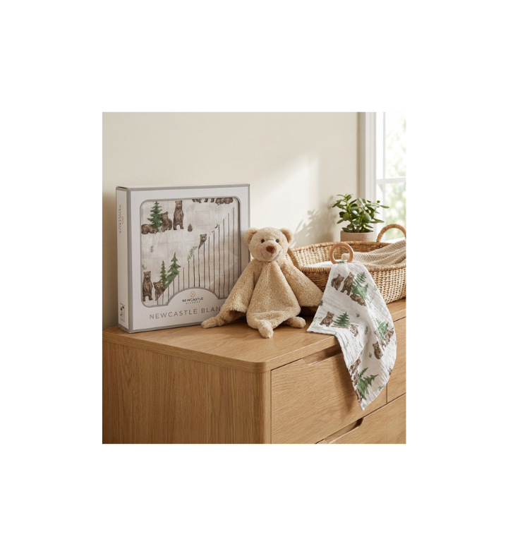 Gift Set   Woodland Bear Blanket, Teether And Plush Toy