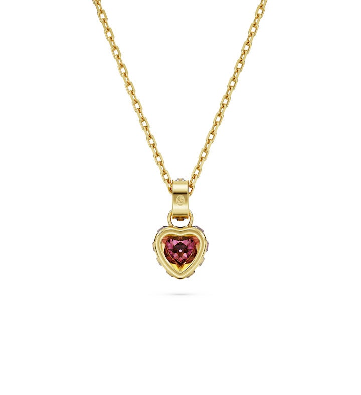Chroma Pendant, Heart, Red, 18k Gold Finish