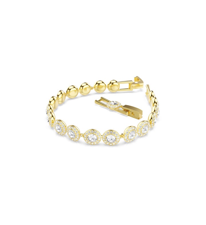 Una Angelic Bracelet, Round Cut, Pavé, Medium, White, 18k Rose Gold Finish