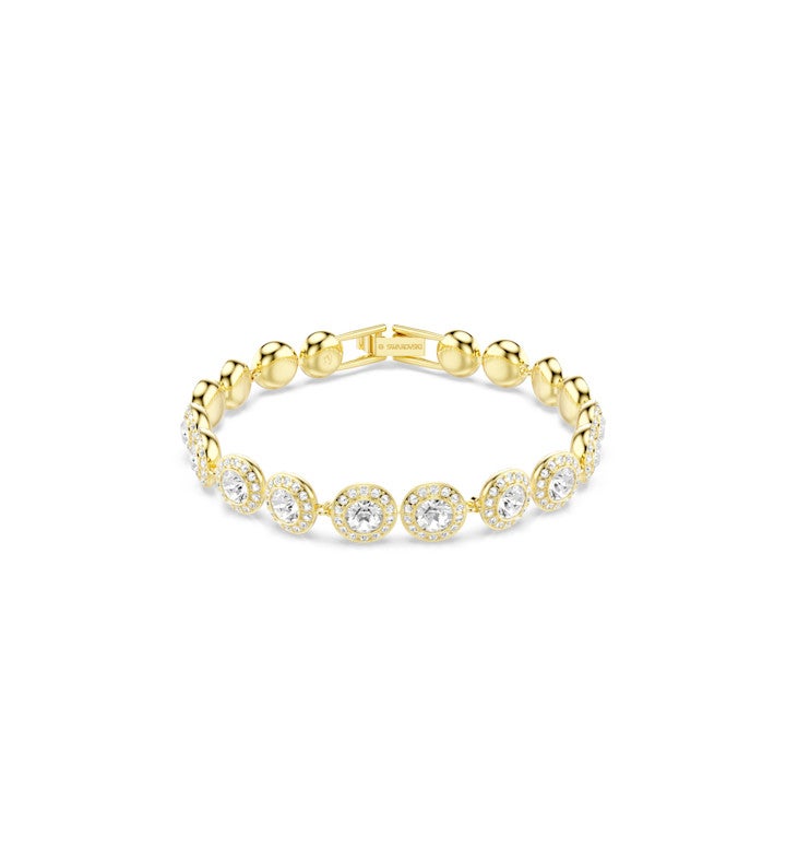 Una Angelic Bracelet, Round Cut, Pavé, Medium, White, 18k Rose Gold Finish