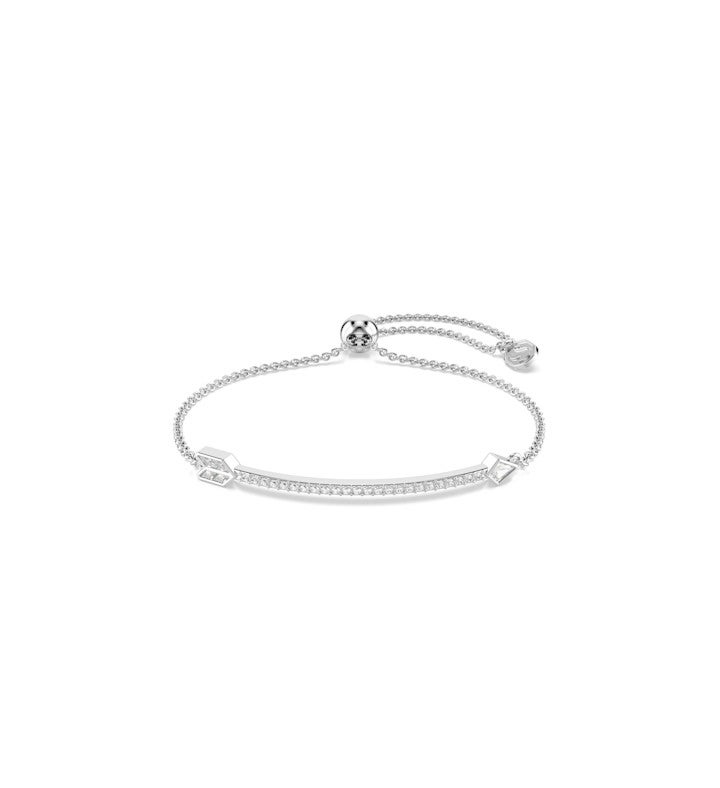Idyllia Bracelet, Mixed Cuts, Arrow, White, Rhodium Plated
