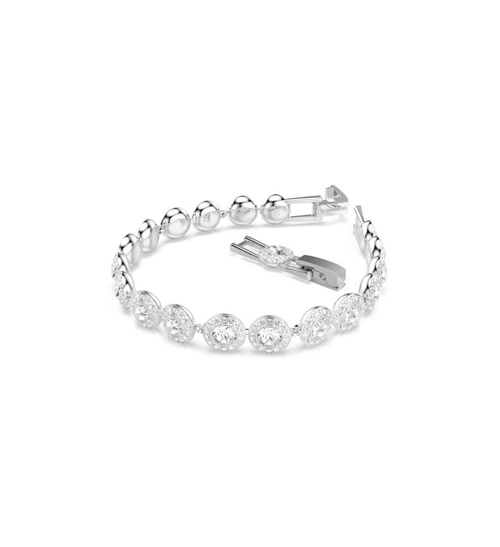 Una Angelic Bracelet, Round Cut, Pavé, Medium, White, 18k Rose Gold Finish