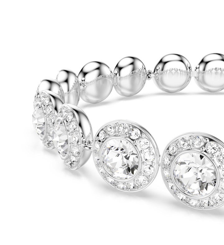 Una Angelic Bracelet, Round Cut, Pavé, Medium, White, 18k Rose Gold Finish