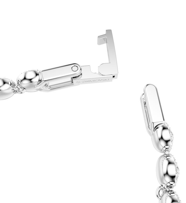 Una Angelic Bracelet, Round Cut, Small, White, Rhodium Plated
