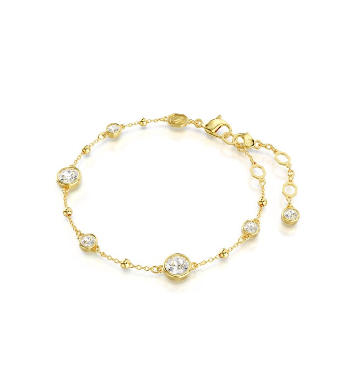 Imber Bracelet, Round Cut, White, 18k Rose Gold Finish