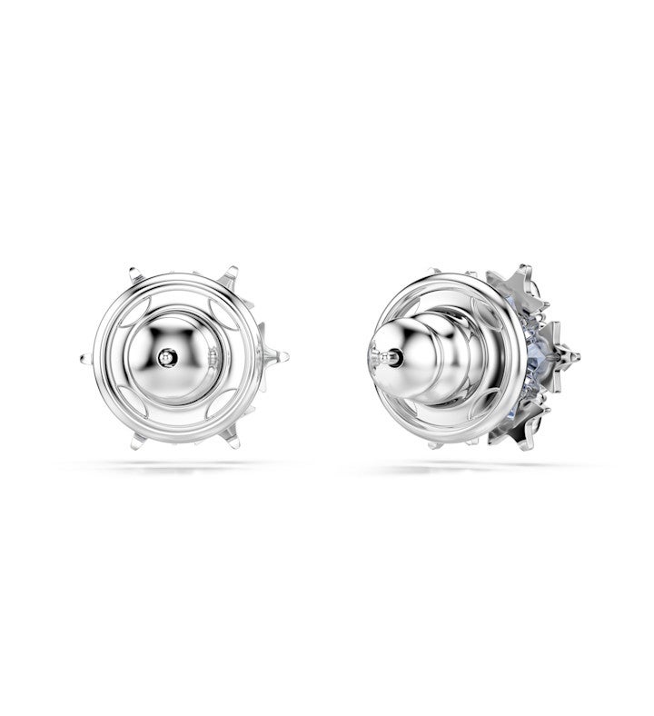 Magic Stud Earrings, Snowflake, Blue, Rhodium Plated