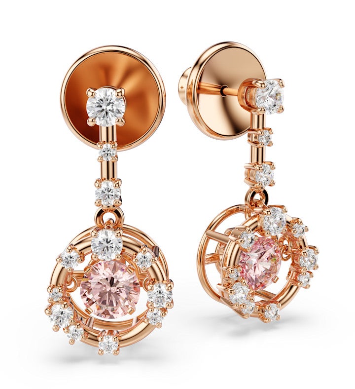 Swarovski Constella Drop Earrings, 18k Rose Gold Finish