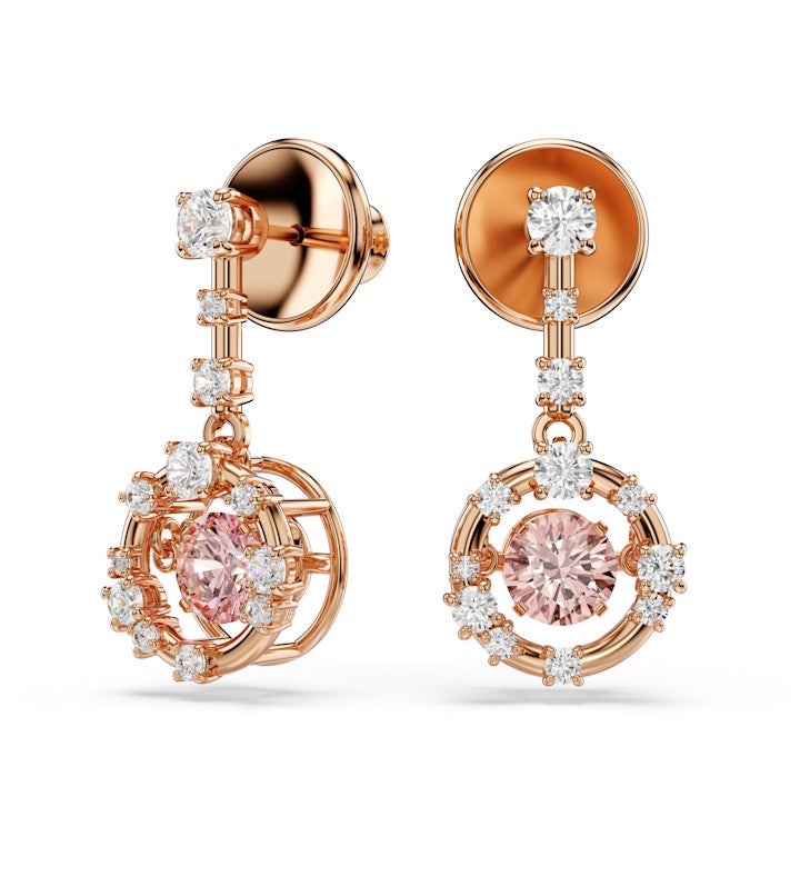 Swarovski Constella Drop Earrings, 18k Rose Gold Finish