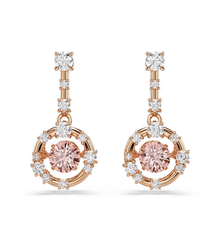 Swarovski Constella Drop Earrings, 18k Rose Gold Finish