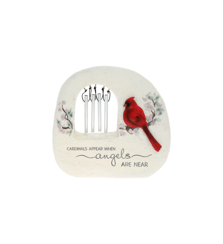 Cardinals Appear Wind Chime Garden Stone