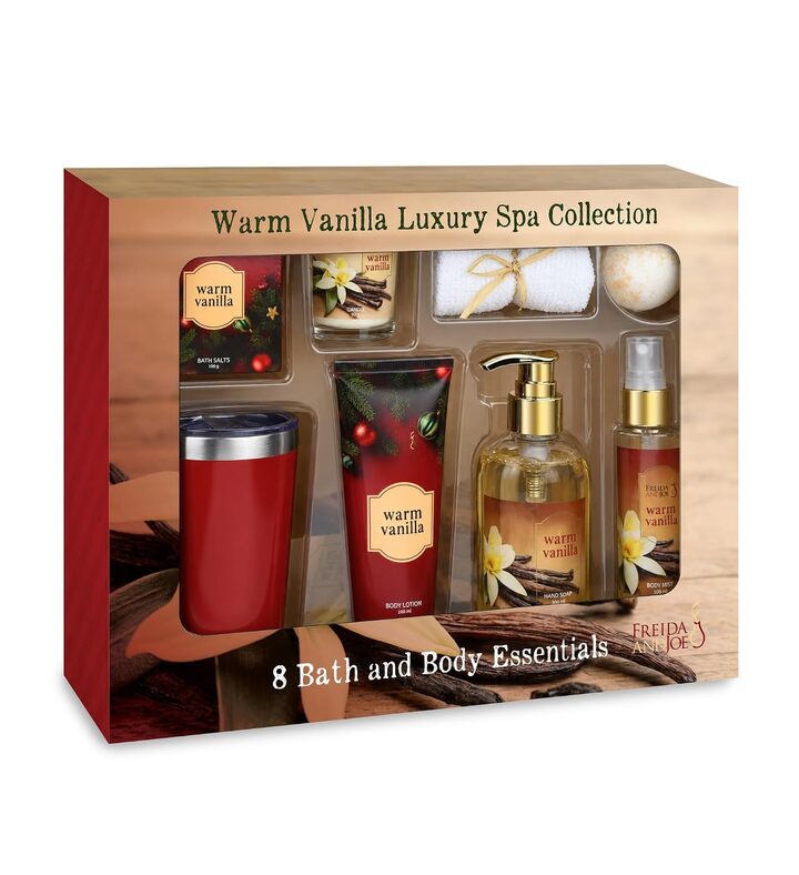 Freida & Joe Warm Vanilla Bath And Body Gift Set, 8 Piece Set
