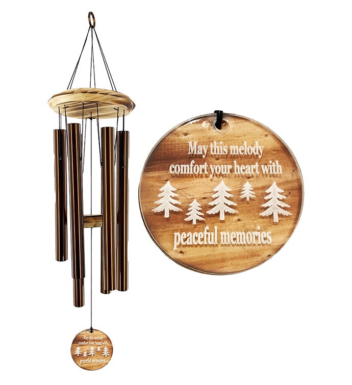 Rustic Forest Burnt Wood & Copper Wind Chime