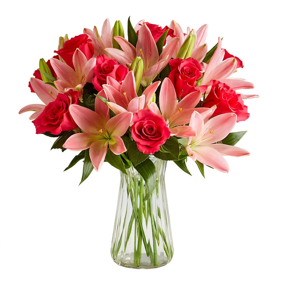 Magnificent Pink Rose & Lily Bouquet