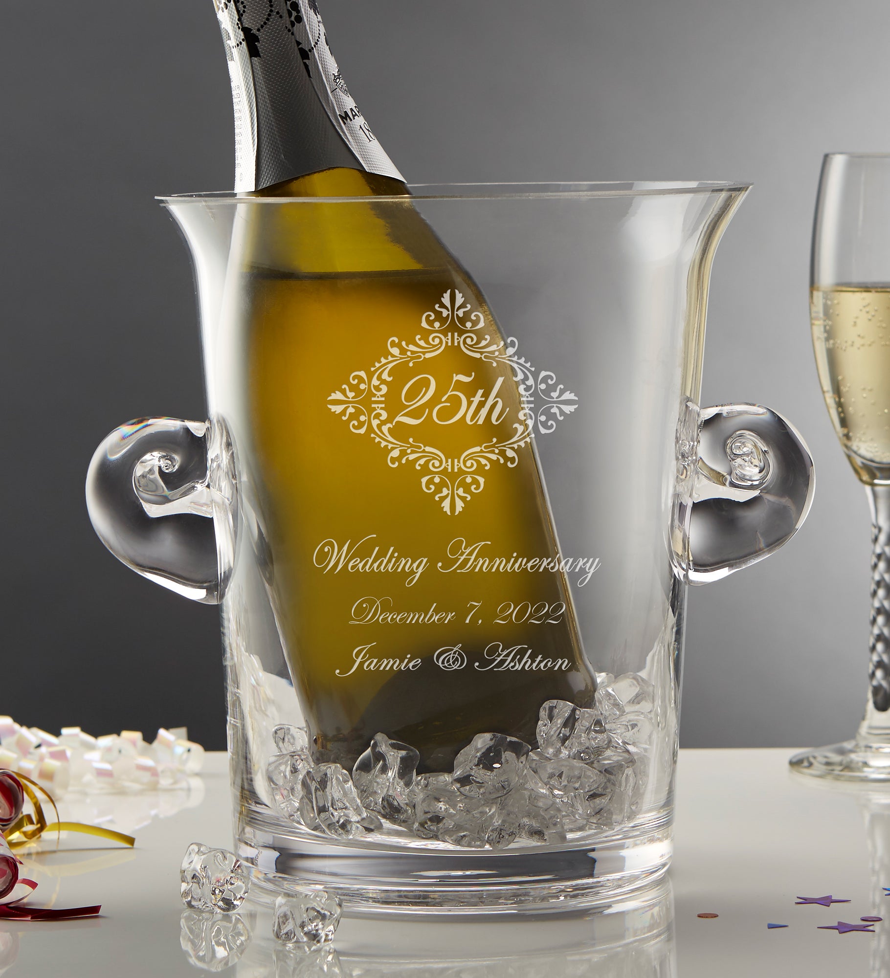 Anniversary Memento Engraved Glass Chiller & Ice Bucket