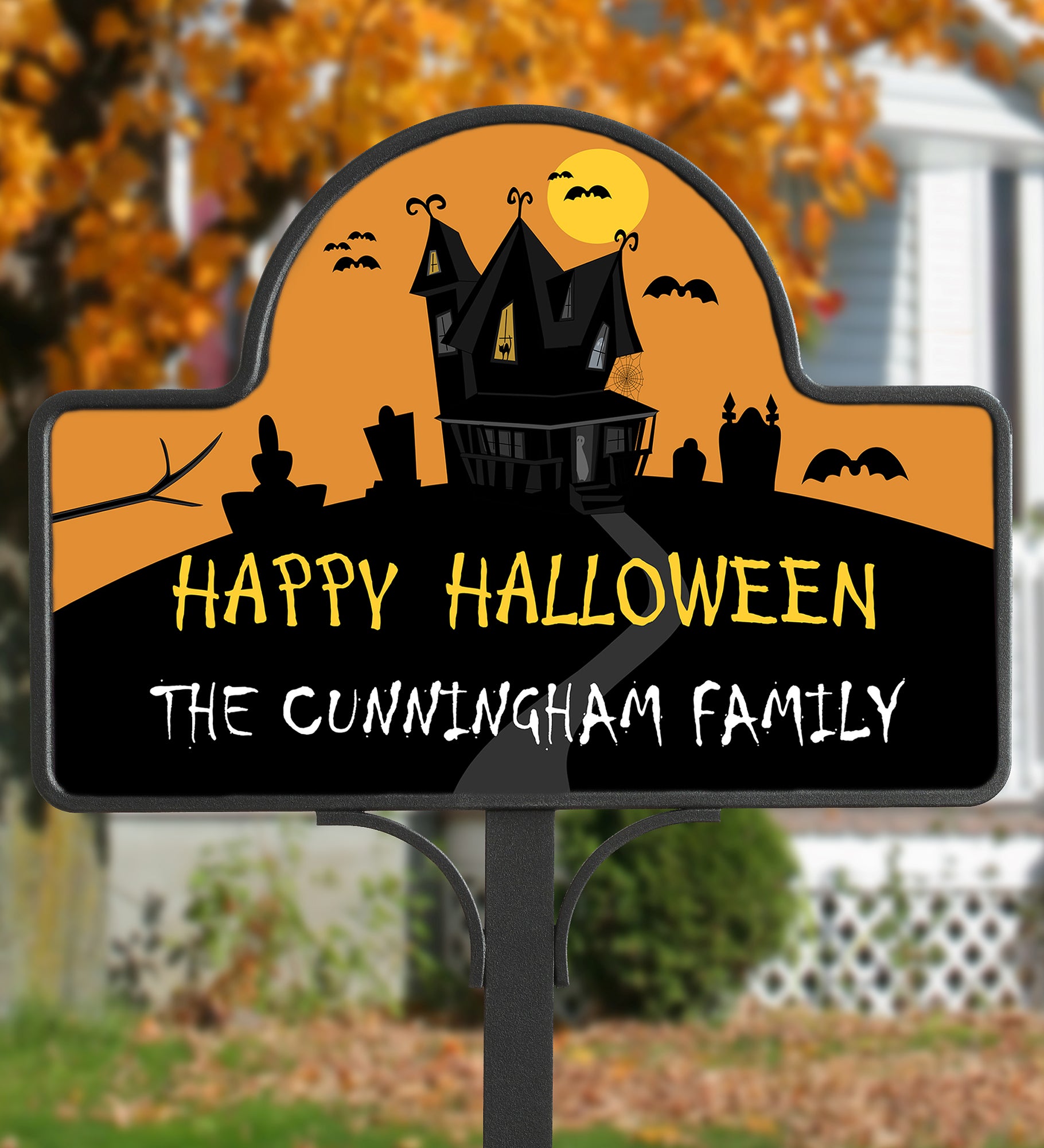 Haunted House Personalized Magnetic Garden Sign