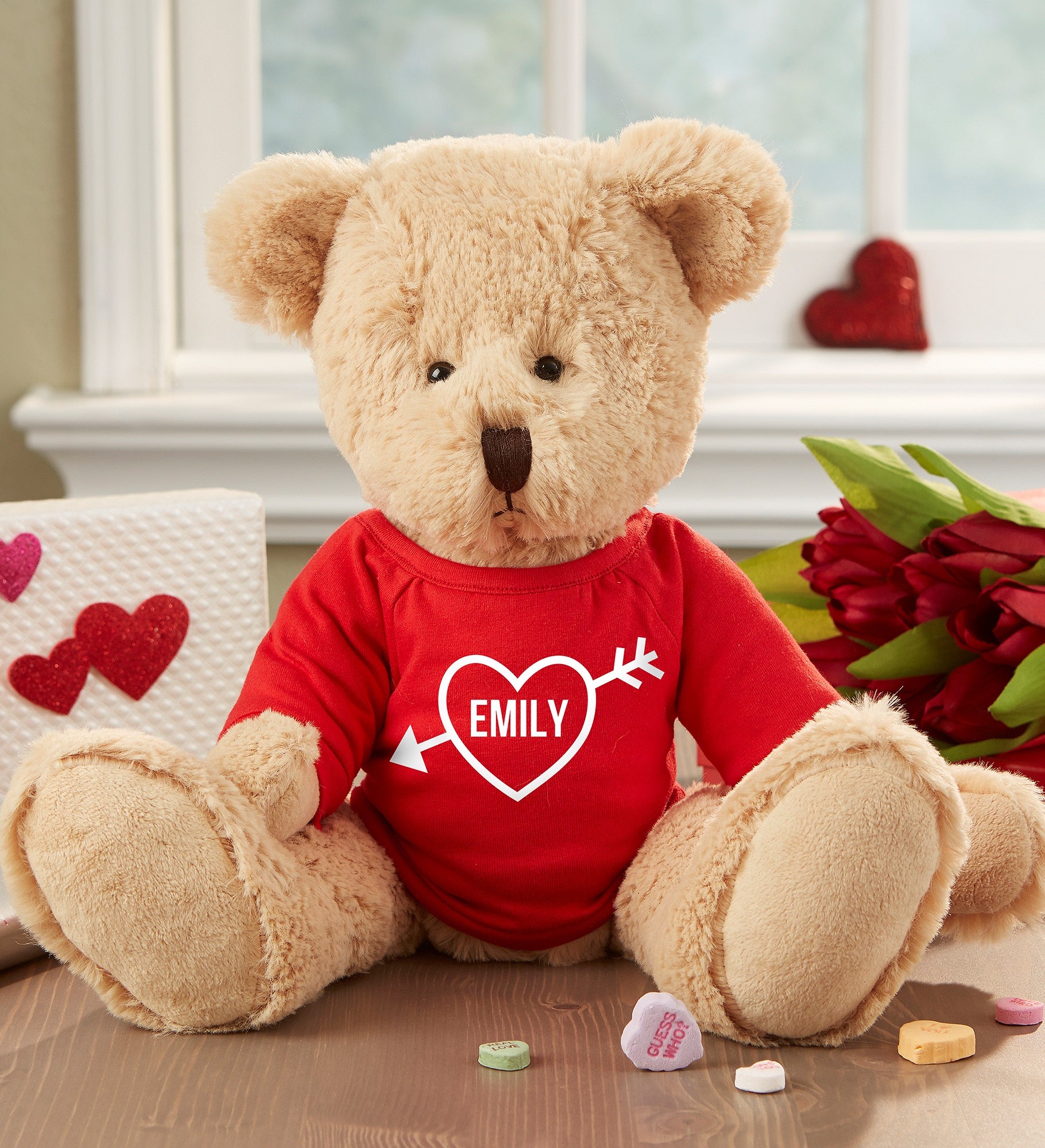 Brown Teddy Bear Alphabet name Personalised square biscuit tin Brown Teddy Bear Alphabet name Personalised square biscuit tin