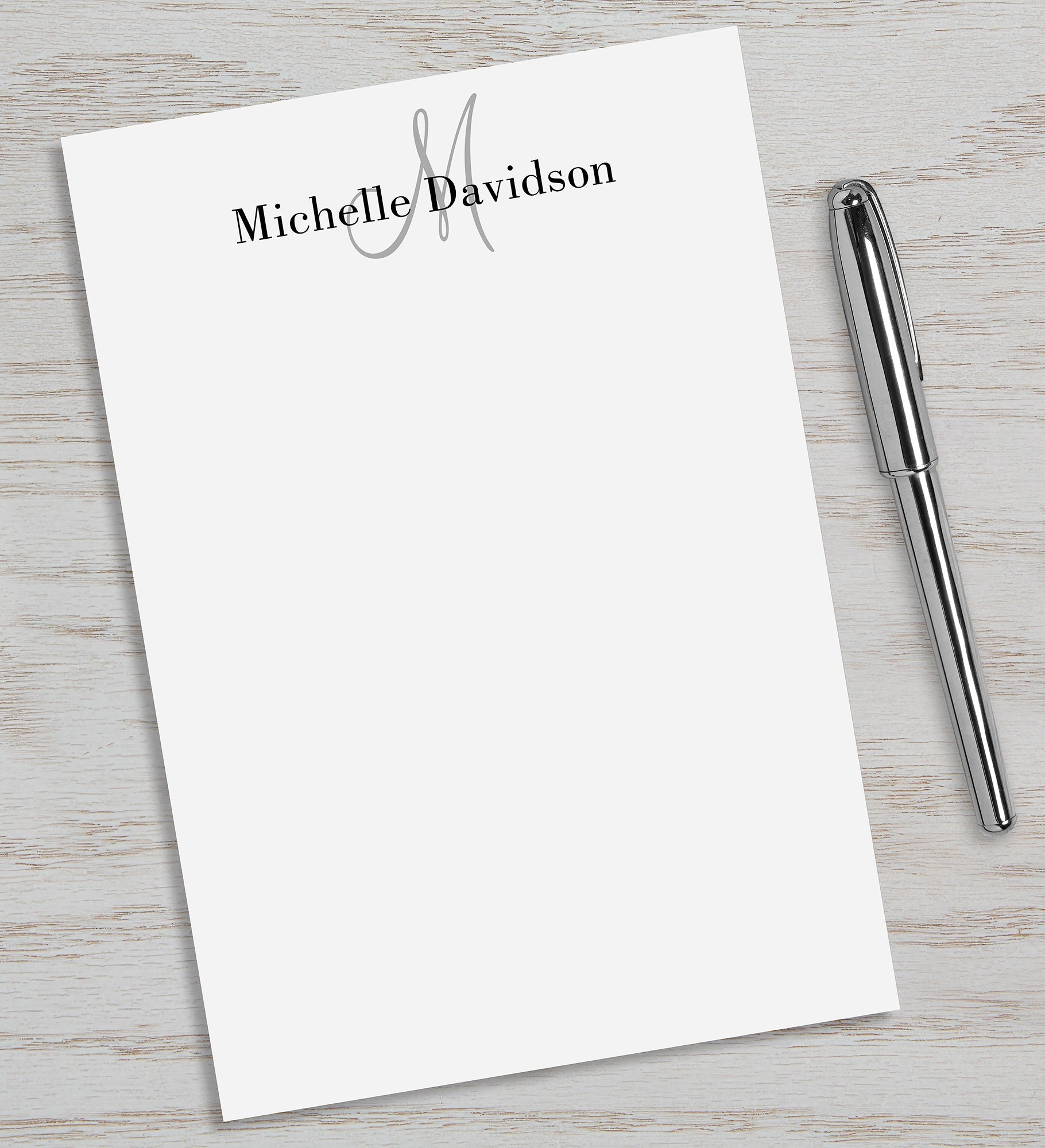 Classic Monogram Personalized Notepad
