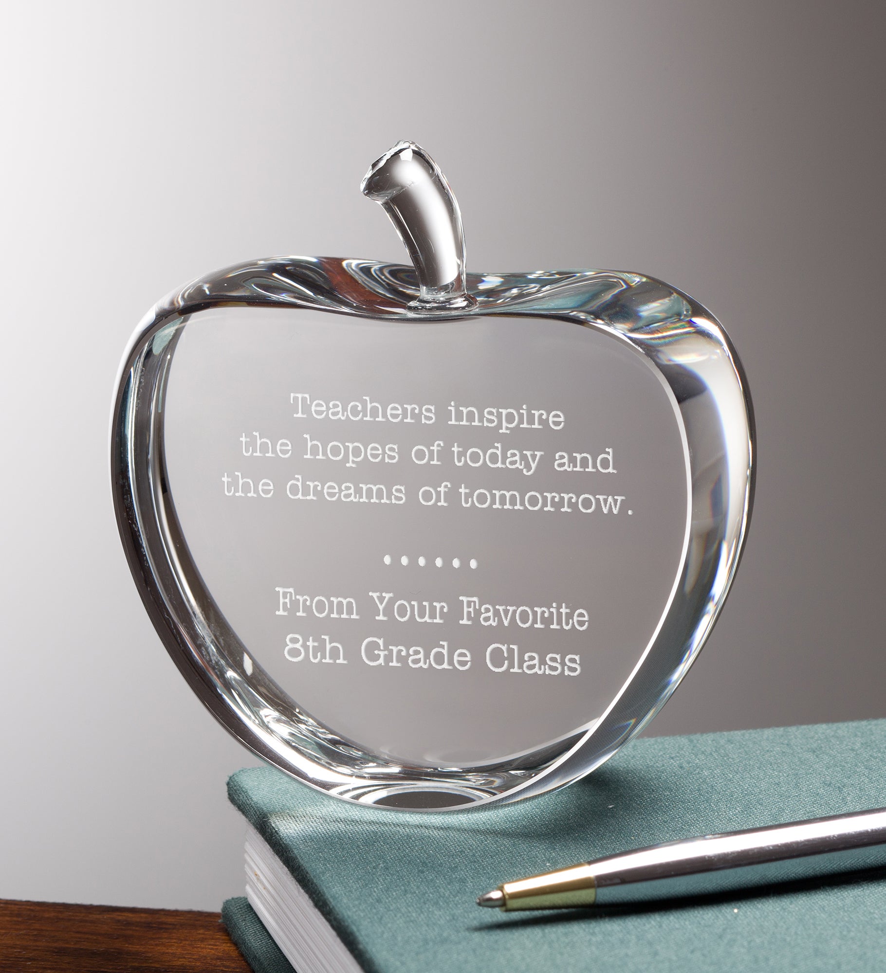 Teachers Inspire Personalized Crystal Apple Keepsake