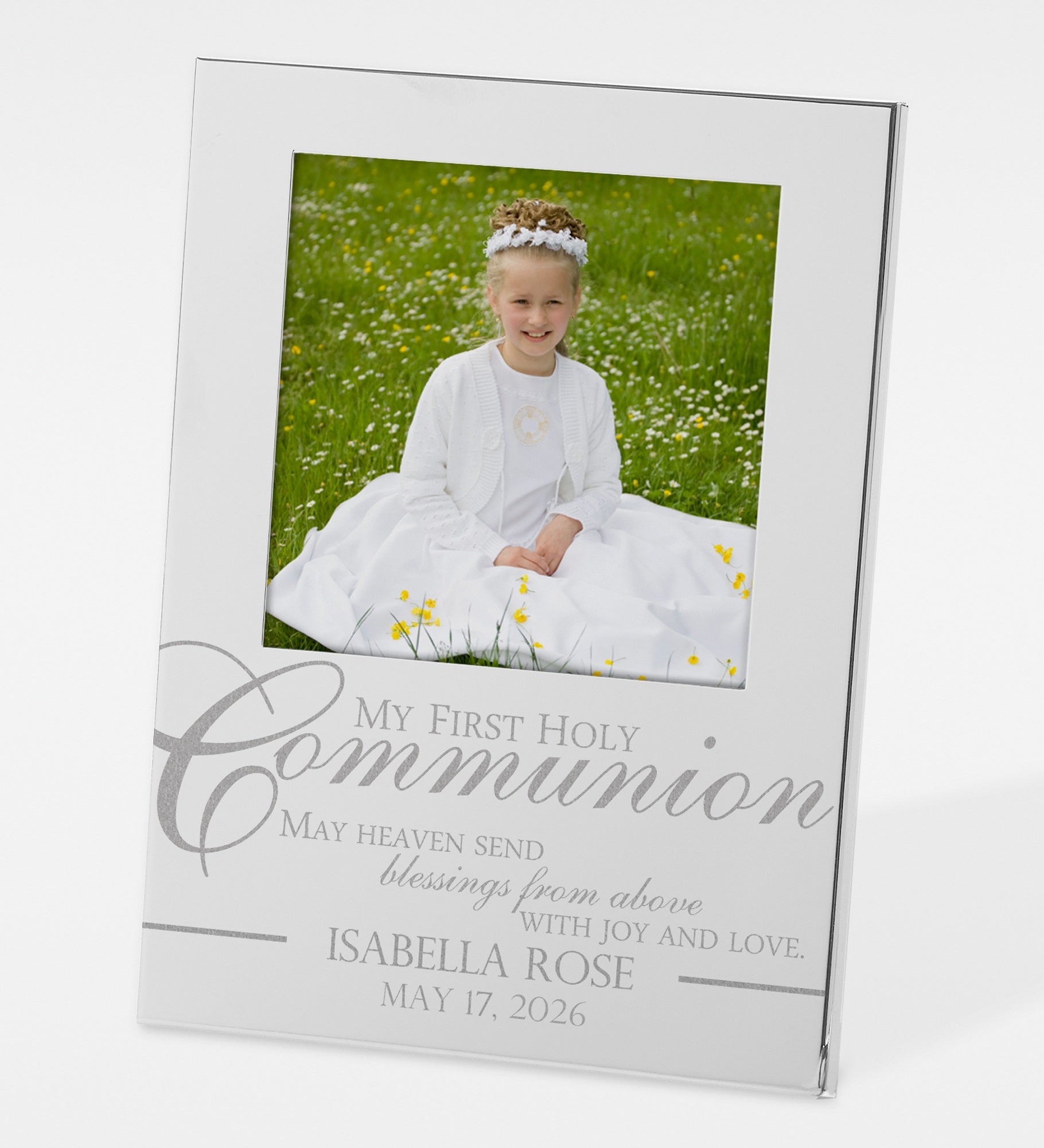My First Holy Communion Personalized Silver Picture Frame