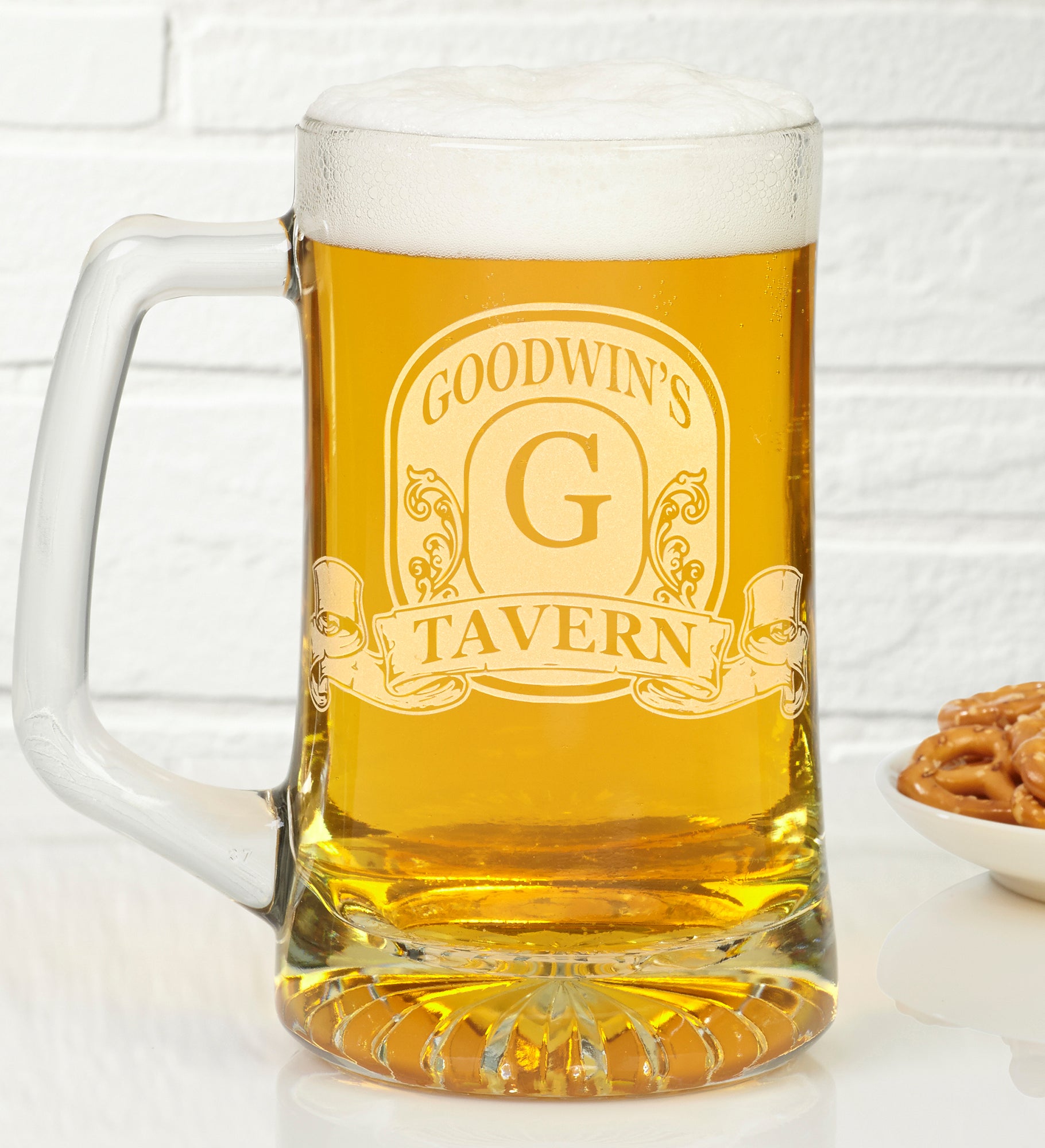 Vintage Bar Sign Personalized 25 oz. Deep-Etch Beer Mug