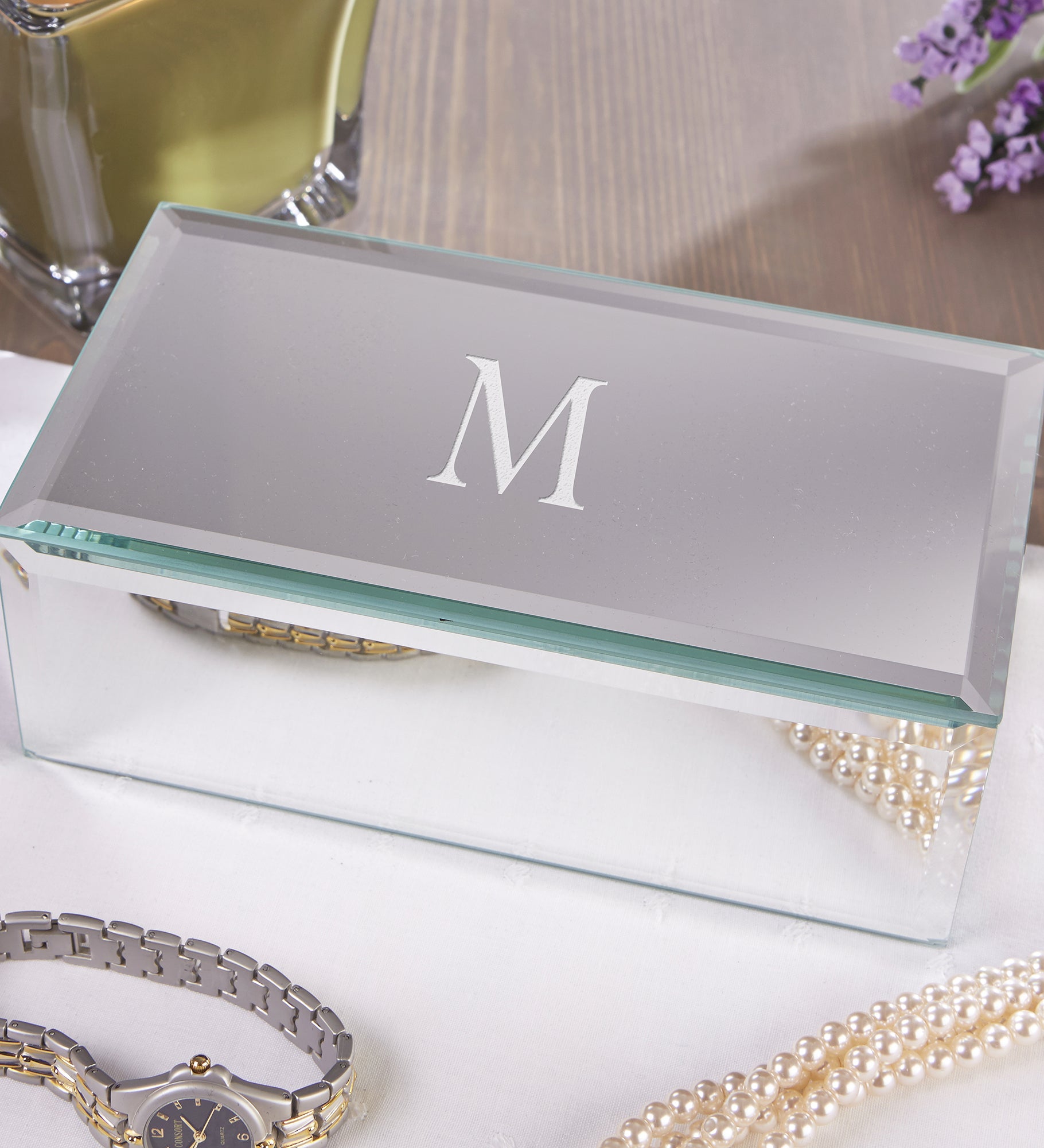 Reflections Engraved Mirrored Jewelry Box