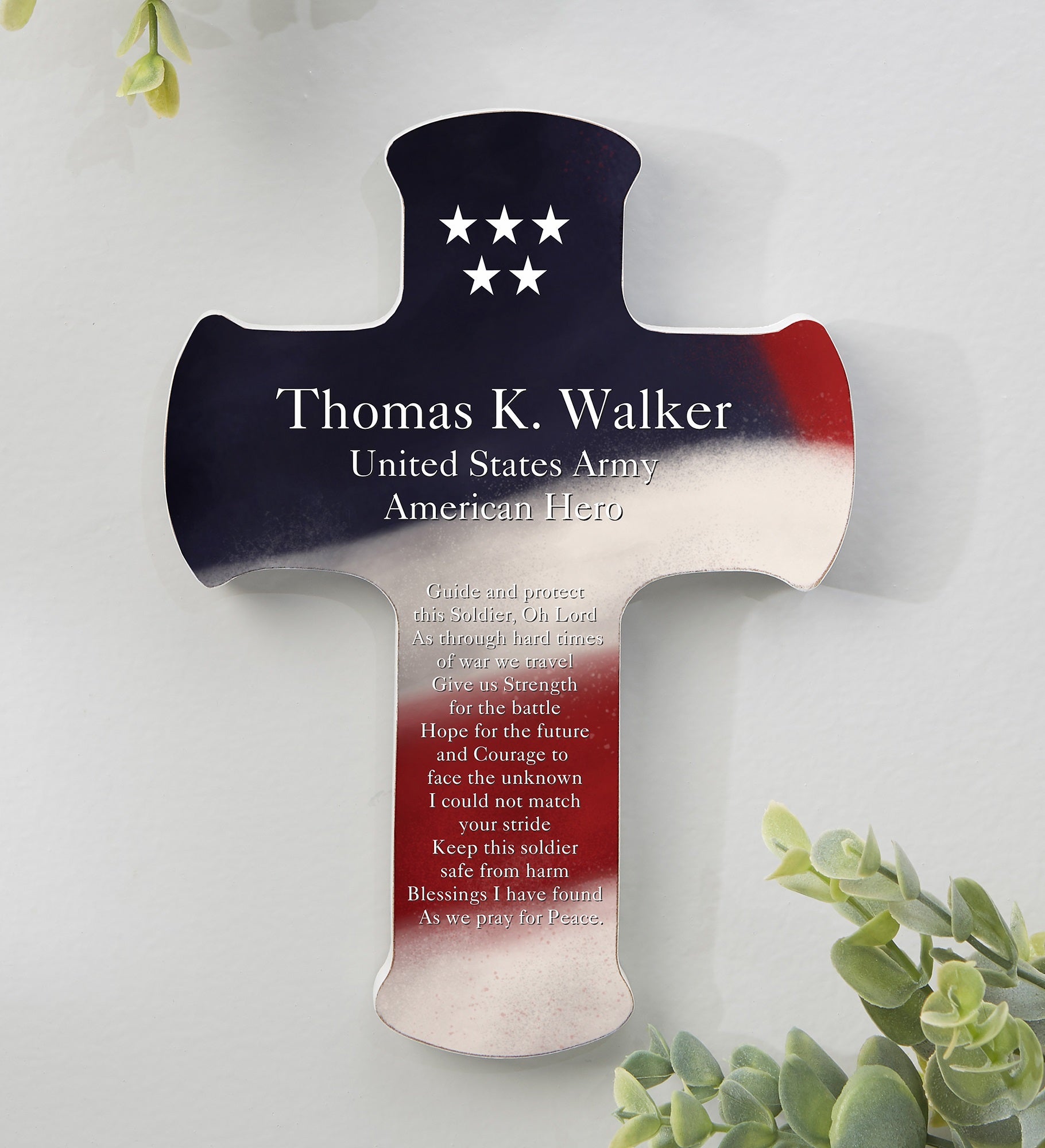 Soldier's Prayer Personalized Cross