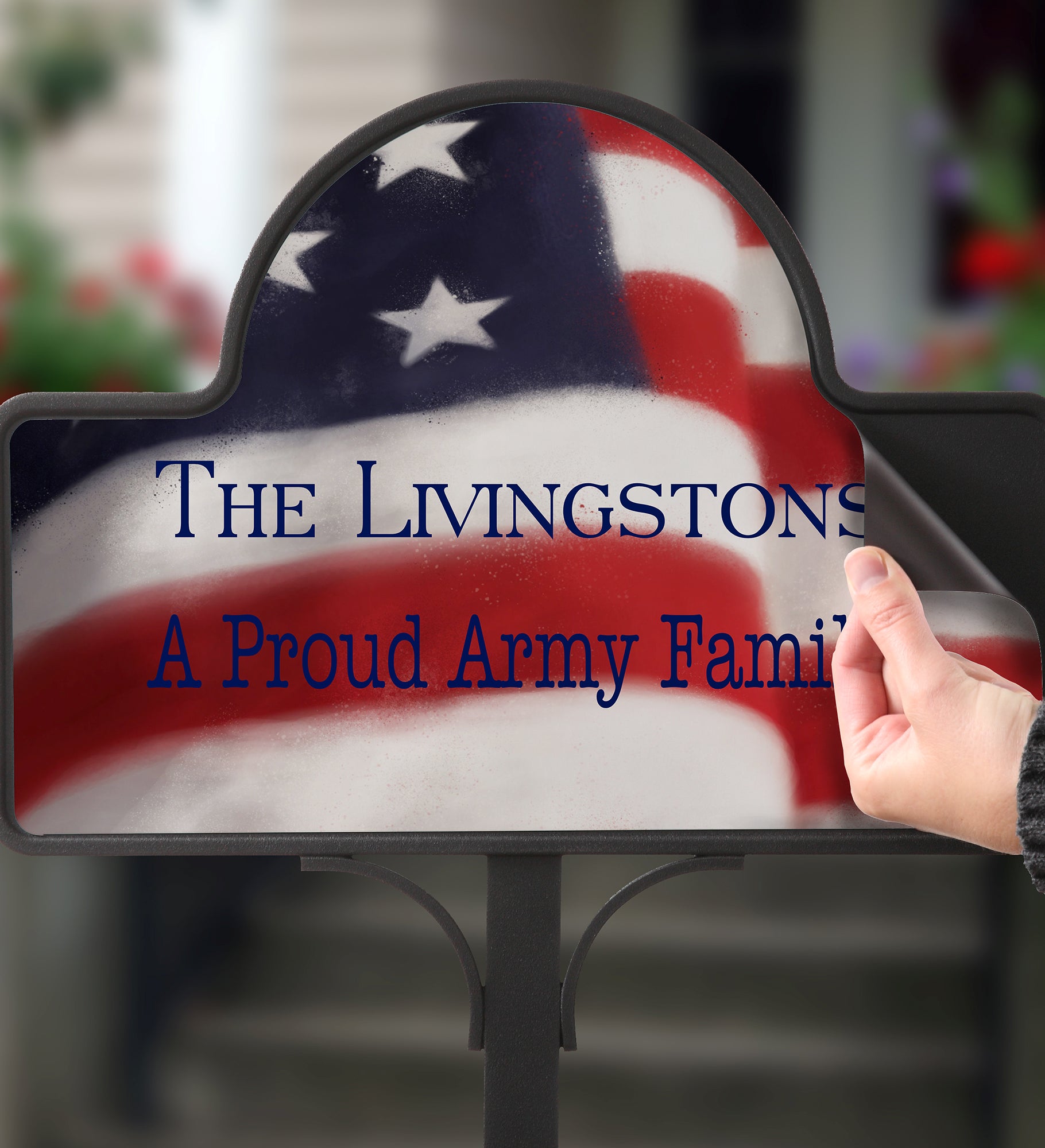 American Flag Personalized Magnetic Garden Sign