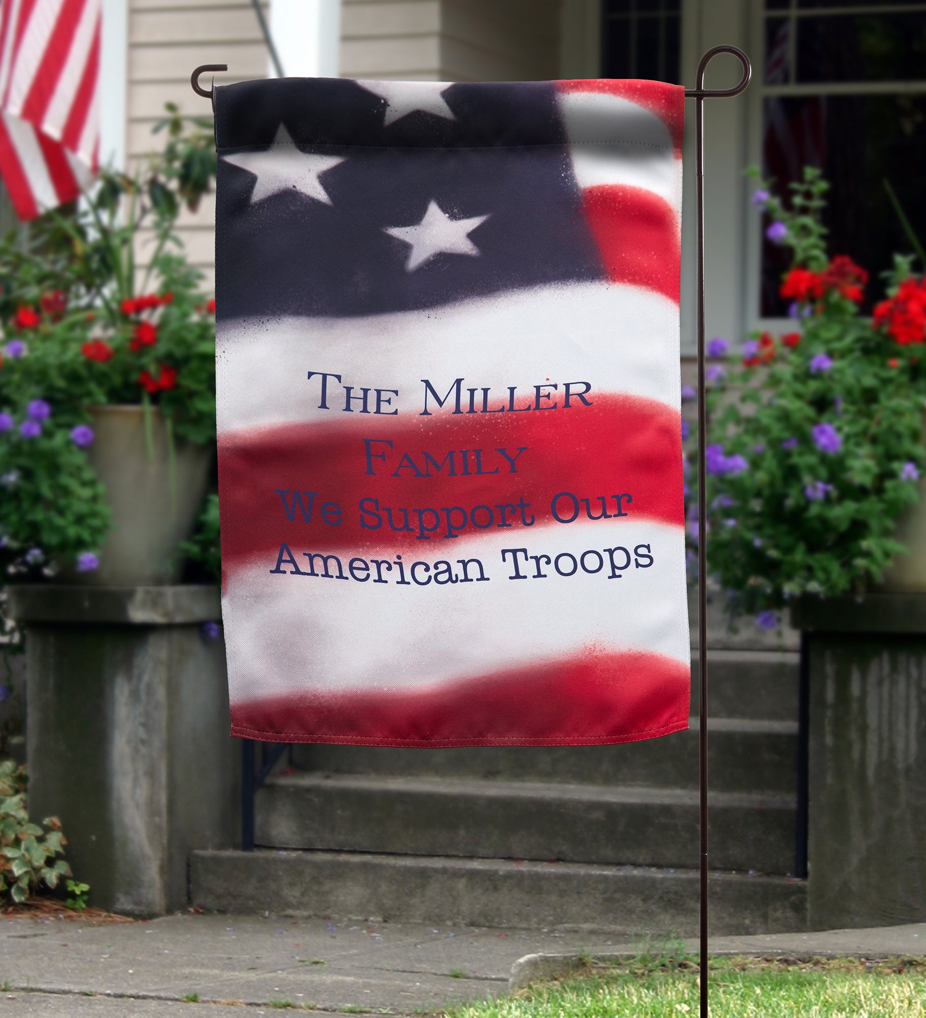 American Flag Personalized Garden Flag