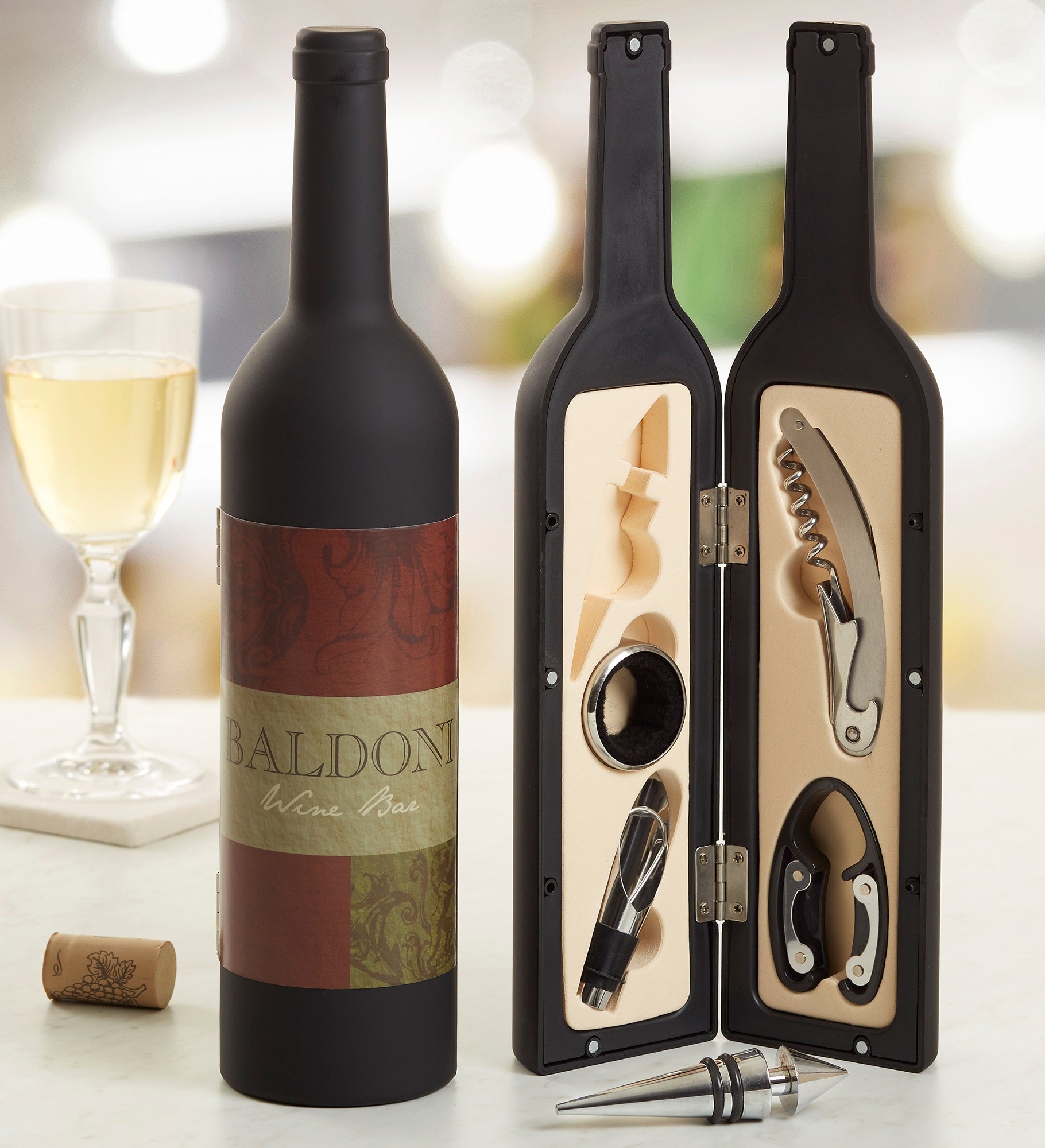 Fleurish Wine Bottle Personalized Wine Accessory 5pc Kit