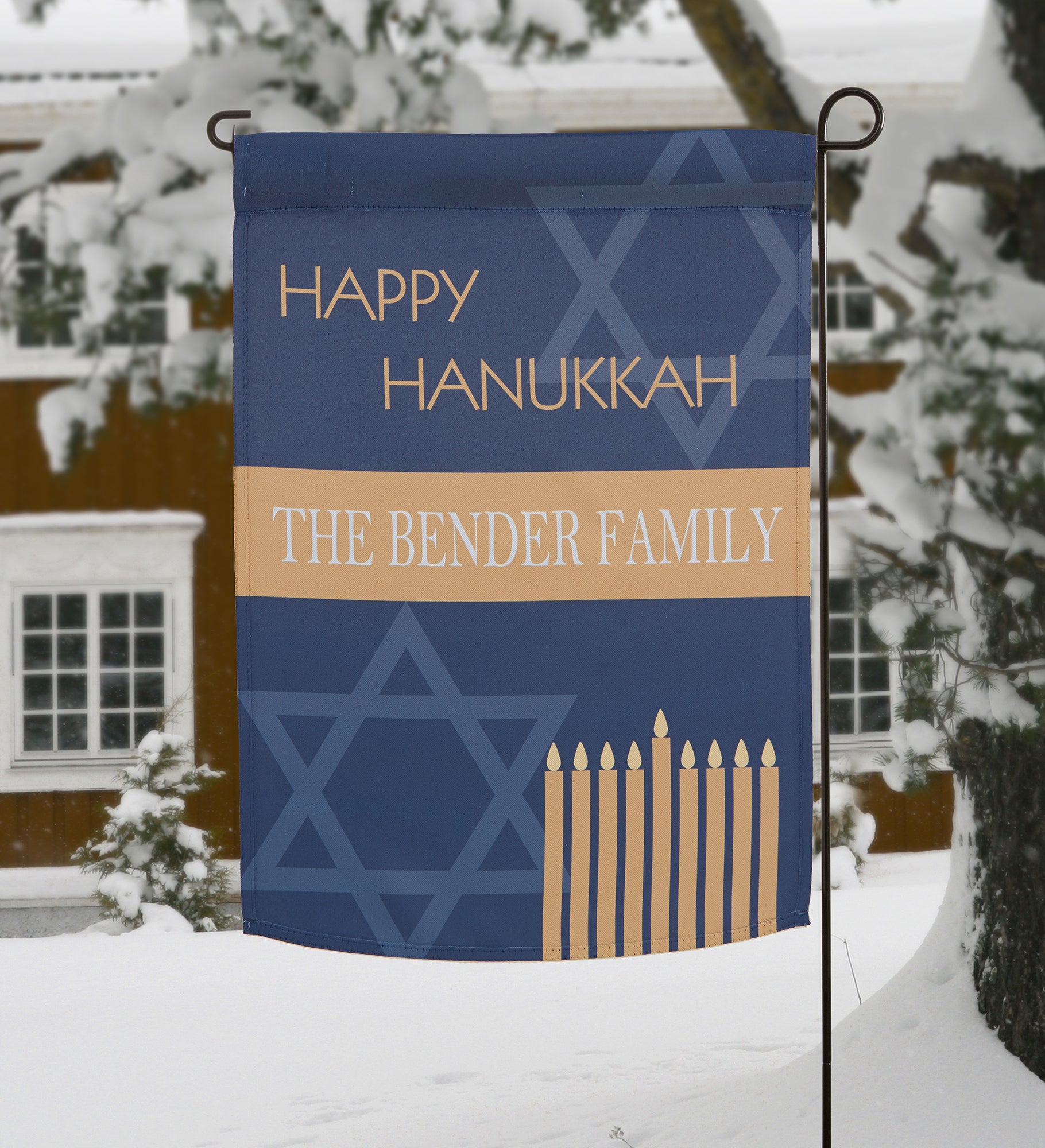 Hanukkah Personalized Garden Flag