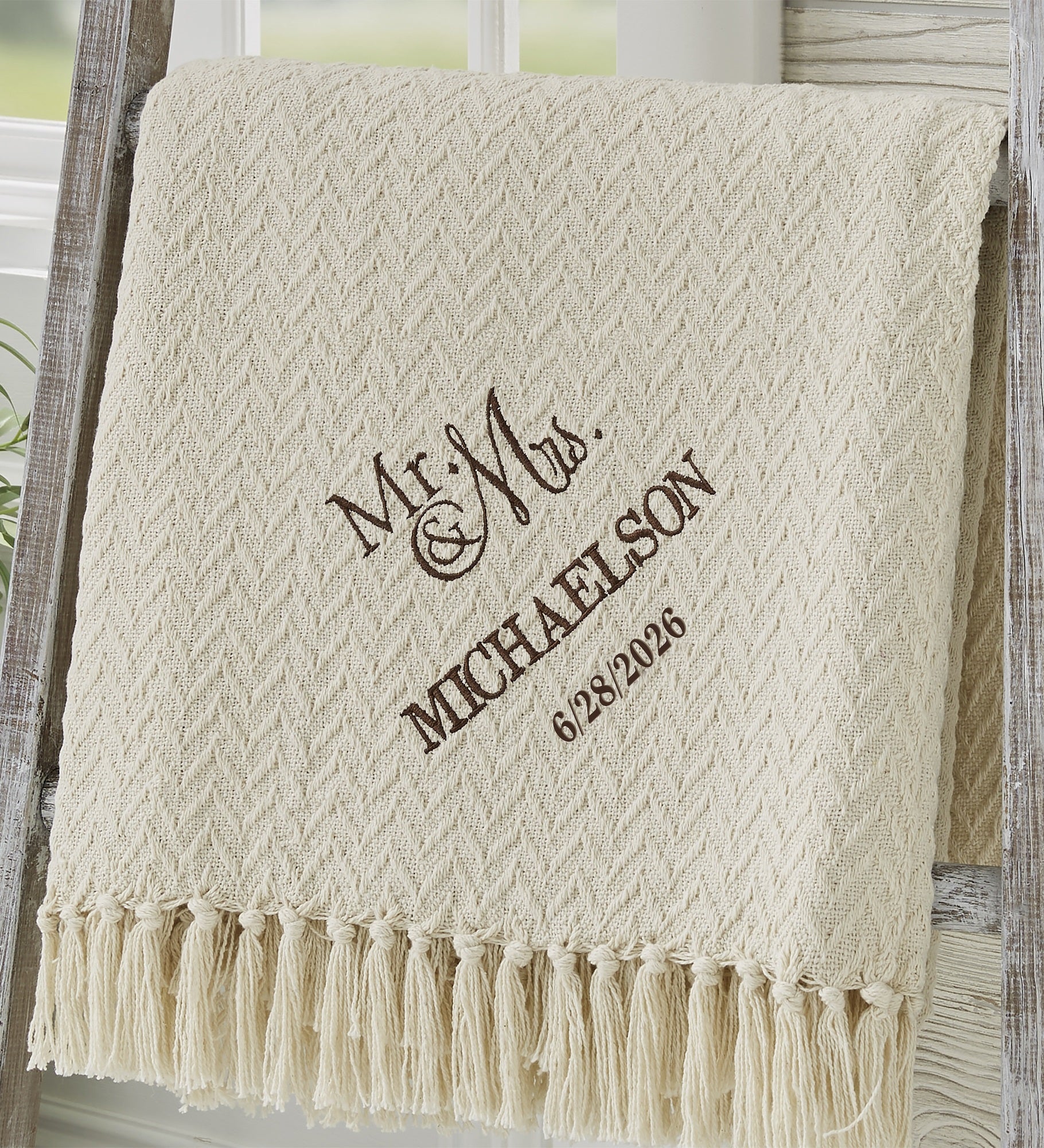 Wedded Pair Wedding & Anniversary Personalized Afghan