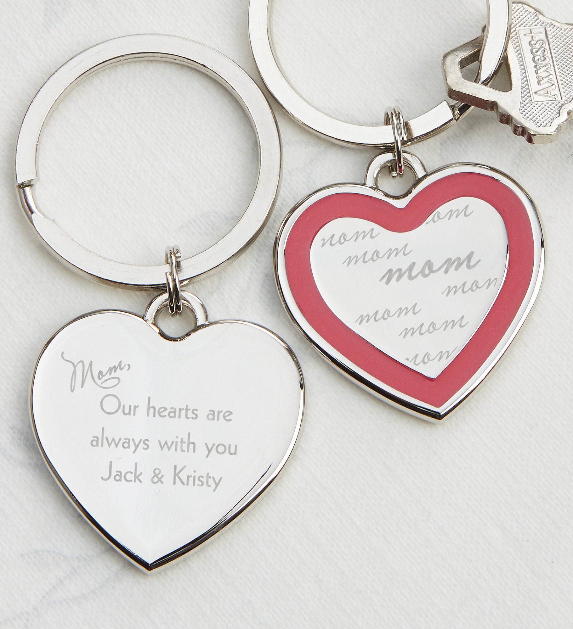 Always With You Personalized Heart Keychain
